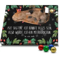 Mr. & Mrs. Panda Schoko Adventskalender Einhorn Meerschweinchen - Schwarz - Geschenk, Meerhörnchen, Schokoladen Adventskalender, Unicorn, Einhorn ... - Schwarz