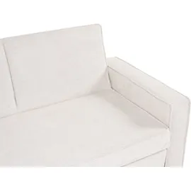 Beliani Schlafsofa 2-Sitzer UTTELA Stoff Cremeweiß