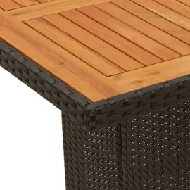 vidaXL 9-tlg. Garten-Bistro-Set mit Kissen Schwarz Poly Rattan vidaXL