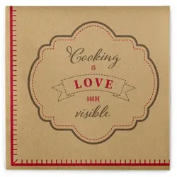 Sovie HOME Serviette Cooking is Love aus Linclass® Airlaid 40 x 40 cm, 12 Stück Kochen Küche Liebe
