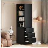 stilvora Bücherregal 60 x 38 x 180 cm Schwarz