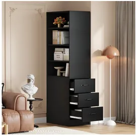 stilvora Bücherregal 60 x 38 x 180 cm Schwarz