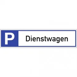 Dreifke® Schild, Parkplatzreservierer Dienstwagen, Alu, 460x110 mm