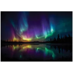 Wallarena Fototapete Nordlichter Lila Natur Vlies Tapete – Nordlichter, Lila, Grün, Schwarz