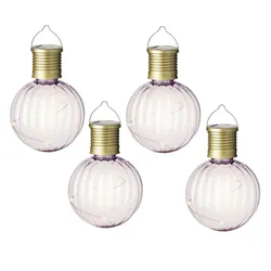 MARELIDA LED Solar Glühbirnen Kugelleuchte für Garten Terrasse Balkon rosa 4St.