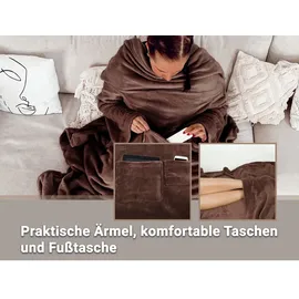 ZOLLNER Kuscheldecke,, Dunkelbraun, Textil, 170x200 cm, Oeko-Tex® Standard 100, Wohntextilien, Decken, Kuscheldecken
