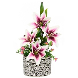 Kunstpflanze Lilien, I.GE.A., Höhe 44 cm, Arrangement im Topf rosa