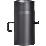 FireFix R130/2D Ofenrohr aus 2 mm starken Stahl (Rauchrohr) 130 mm Durchmesser, für Kaminöfen und Feuerstellen, Senotherm, schwarz, 250 mm lang mit Regulierklappe
