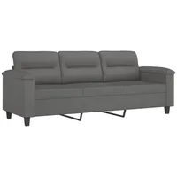 VidaXL 3-Sitzer-Sofa Dunkelgrau 180 cm Mikrofasergewebe