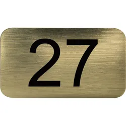 Nummernschild selbstklebend, 35 x 20 mm, Type 27, Kunststoff gold metallic