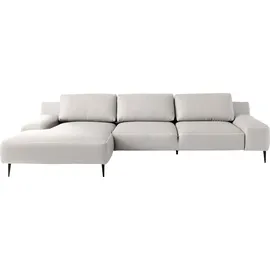 Designwerk Ecksofa DESIGNWERK "Forma L-Form, zeitloses Designsofa mit aktuellem Fuß", weiß (snow), B:344cm T:162cm, Leder;Struktur 98% Polyester, 2% Acryl, Sofas, Ecksofa, in hochwertiger Verarbeitung & tollem Sitzkomfort