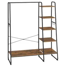 VASAGLE Garderobenständer 120 x 160 cm Schwarz