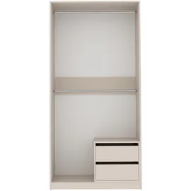 marmex möbel TRES Garderobenschrank 100x51x206cm Beige/Grau