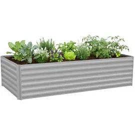 Relaxdays Hochbeet 57 x 240 x 90 cm Hellgrau