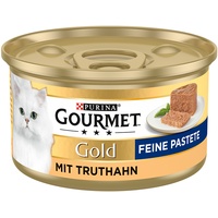 Megapack: 24 x 85 g Gourmet Gold Feine Pastete Katzennassfutter, Truthahn