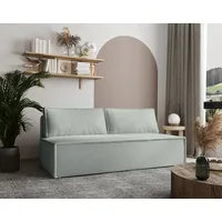 Fun Möbel Schlafsofa Sofa Designersofa EMMA 3-Sitzer mit Schlaffunktion, inkl. 2 Rückenkissen, mit Bettkasten grün