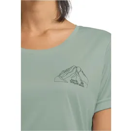 Jack Wolfskin Peak Graphic Kurzarm-t-shirt - New Mountain Green Zinnia - 2XL