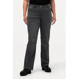 Ulla Popken Damen große Größen Übergrößen Plus Size Jeans Marie, Bootcut, Komfortbund, 5-Pocket-Schnitt Light Grey Denim 100 724599904-100 - 40W / 34L