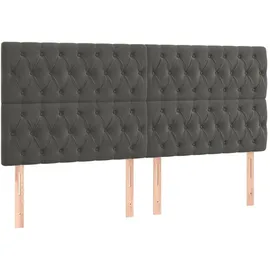 vidaXL Boxspringbett mit Matratze Dunkelgrau 180x200 cm Samt