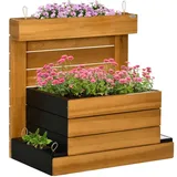 Outsunny Hochbeet mit 4 Pflanzkästen, Blumenkasten mit Selbstbewässerungssystem,
