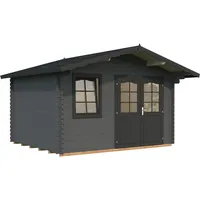 Palmako Gartenhaus Emma 10,4 m2 - 34 mm dunkelgrau/anthrazit