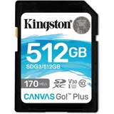 Kingston  SDXC Canvas Go! Plus 512GB Class 10 UHS-I V30