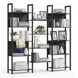 Relaxdays Bücherregal 166 x 158 x 24 cm Schwarz