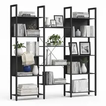 Relaxdays Bücherregal 166 x 158 x 24 cm Schwarz