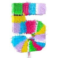 Pinata Zahl 5 pastell bunt 5. Geburtstag Party Spiel Dekoration Deko Kindergeburtstag