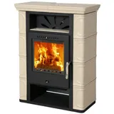 Thorma Kaminofen | BORGHOLM black/TOP Keramik | Cappuccino | 7 kW