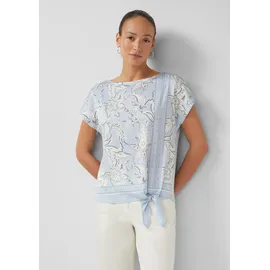 s.Oliver Blusenshirt mit U-Boot-Ausschnitt und Bindedetail Blau 38