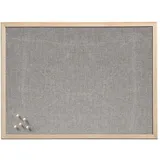 Zeller Pinnwand 80 x 60 cm Leinen grau