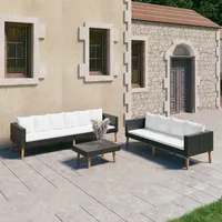 vidaXL Garten-Lounge-Set 3-tlg. schwarz 3059337