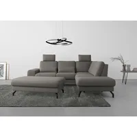 sit&more Ecksofa SIT & MORE "Cinturo L-Form", grau, B:260cm H:88cm T:226cm, Sofas, Ecksofa, inklusive Sitztiefenverstellung und Federkern, Sitzhöhe 45 cm