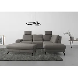 sit&more Ecksofa SIT & MORE "Cinturo L-Form", grau, B:260cm H:88cm T:226cm, Sofas, Ecksofa, inklusive Sitztiefenverstellung und Federkern, Sitzhöhe 45 cm
