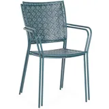 BIZZOTTO Gartenstuhl Lizette 4er-Set aus Metall, Ocean