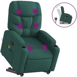 vidaXL Massagesessel mit Aufstehhilfe Stoff 146 x 78 x 0 cm Dunkelgrün