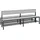 C+P Doppelseitige Sitzbank mit Rückenlehne, Basic Plus, H796xB1960xT760mm, Gestell Schwarzgrau / Dekor Silbergrau (8062-410)