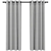 VidaXL Verdunkelungsvorhang Ösen 140 x 175 cm grau 2