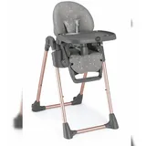 Cam il mondo del bambino Kinder Hochstuhl Pappananna Kinderstuhl von 0 bis 36 Monate | Grau/Rose | 8-fach höhenverstellbar