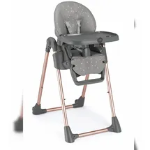 Cam il mondo del bambino Kinder Hochstuhl Pappananna Kinderstuhl von 0 bis 36 Monate | Grau/Rose | 8-fach höhenverstellbar