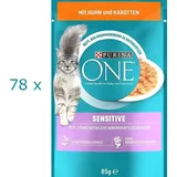 Purina ONE Sensitive mit Huhn & Karotten in Sauce - 78 x 85 g (€ 10,51/kg)