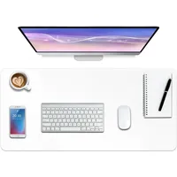 Boutilon Schreibtischunterlage aus Leder, rutschfestes Mauspad, Laptop-Schreibtischunterlage, Büro-Mauspad, wasserdicht, Leder-Schreibtischunterlage für Büro und Zuhause (XL, Weiß, 90 x 40 cm)