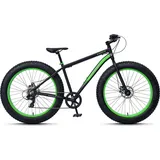 WYNN Fatbike 26 Zoll FAT2.0 schwarz-grau Rahmenhöhe 46 cm 7 Gänge mech. Scheibenbremse - Grün