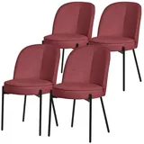 ML-DESIGN Polsterstuhl Esszimmerstühle mit Rückenlehne moderne Design Lounge Küchenstühle (4 St), Esstischstühle 4er Set Rot Küchenstuhl Stahl Polyester bis 120 kg rot