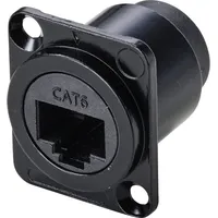 TRU Components TC-9554644 RJ45 Durchgangs-Einbaubuchse D-Form CAT 6 Buchse,