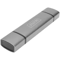Digitus DA-70886 Combo Card Reader Hub (USB-C+USB 3.0) grau