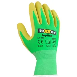 teXXor 12 Paar Nylon-Strickhandschuhe LATEX, Montagehandschuhe, atmungsaktiv, 2280 - Größe 8 (M)