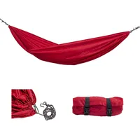 AMAZONAS Hängematte Travel Set Mars große Leichthängematte inkl. Seil und Haken 450 g 275 x 140 cm Rot)