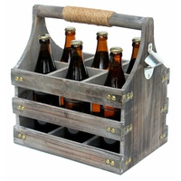 Bierträger Holz Öffner 93860 Flaschenträger 6 Flaschen Flaschenöffner Bier